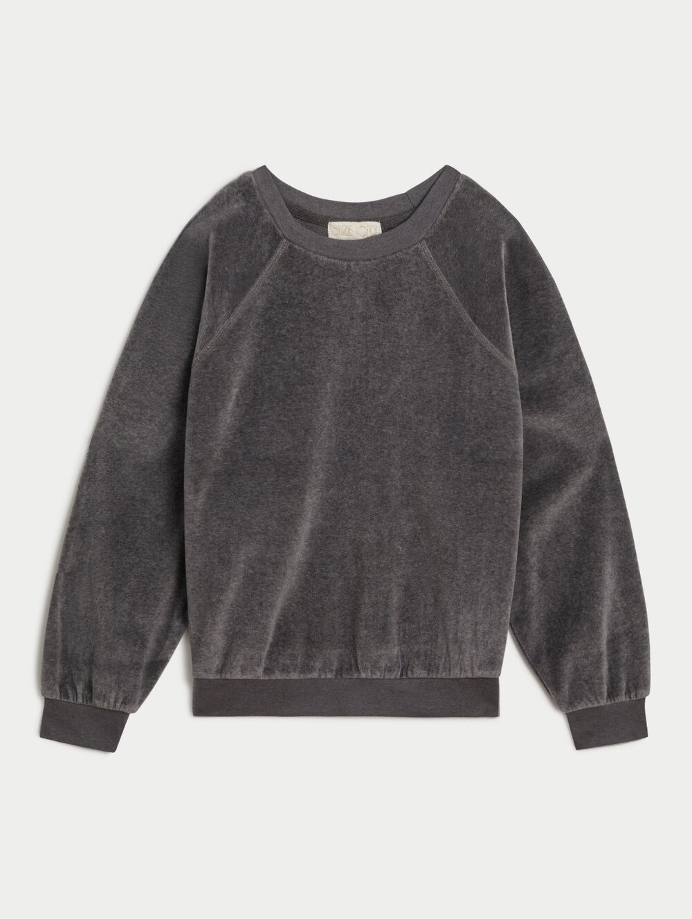Suzi Kondi Samos Charcoal Heather Gray Velour Sweatshirt Women's XS